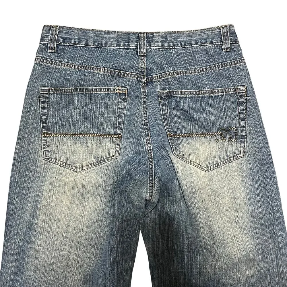 VTG Y2K Mecca Jeans 36x32 Baggy Fit Grunge Skater JNCO Faded Wash 90s Hip Hop